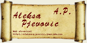 Aleksa Pjevović vizit kartica